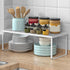 Kitchen Cabinet Storage Shelf, Stackable Wire Spice Rack Organizer for Bathroom, Bedroom, Closet, Laundry Room (White)