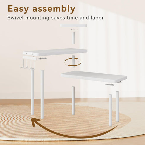 Countertop Organizer,3-Tier Counter Shelf,4 Countertop Desk,White,TLJ023W IBUYKE Spice Racks,Kitchen Corner Side