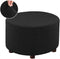 VIENLOVE Round Ottoman Slipcover Polyester Blend Footstool Protector Covers Stretch with Elastic Bottom