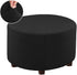 VIENLOVE Round Ottoman Slipcover Polyester Blend Footstool Protector Covers Stretch with Elastic Bottom
