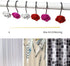 Actpe 12pcs White Rose Flower Shower Curtain Hooks, Rustproof Metal, Decorative for Bathroom, Living Room, Kid's Room