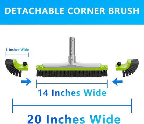20 Swimming Sepetrel Pool Brush Head for Cleaning Walls,Heavy Duty Inground/Above Ground Pool Scrub Brushes