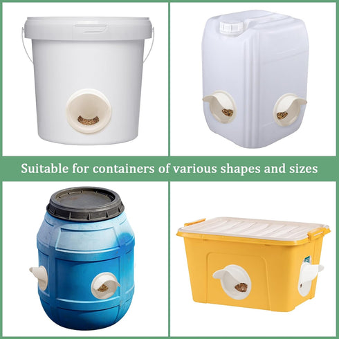 YOLCAR 6 Chicken Feeder No Waste, Ports Automatic Chicken Feeders with Hole Saw, Separate Feeding for Chickens, Poultry