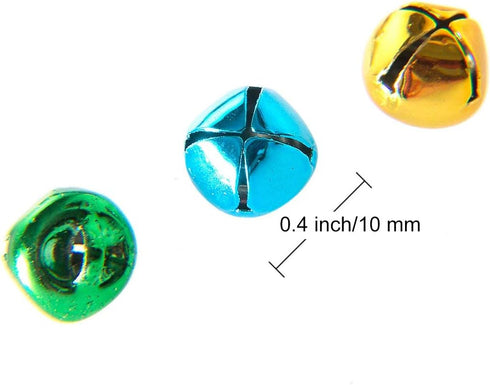 300PCS Jingle Bells with Storage Box, Mini Craft Bells for Wreath, Christmas, Holiday Decorations & Jewelry Making, 10