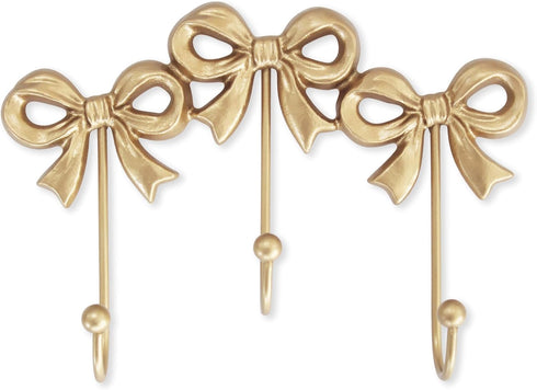 Small Bow Wall Hook,Gold Wall Mounted Functional Hooks,Antique Gold Cast Iron Hook