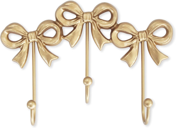 Small Bow Wall Hook,Gold Wall Mounted Functional Hooks,Antique Gold Cast Iron Hook