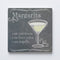 Margarita Drink Recipe Coaster, Joyride Home Decor, 4-inch Square Non-Slip Ceramic Coaster