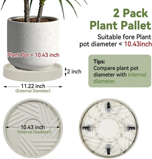UoeRing 2 11 Inch $9.9 Pcs Plant Caddy with Hidden Wheels Heavy Duty Rolling Plant Stand, Indoor Outdoor Plant Saucer