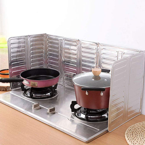 2Pcs Disposable Oil Splash Guard, Aluminum Foil Gas Stove Oil Splatter Screen Board for Kitchen and Dining Room