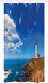 Ambesonne Lighthouse Stall Shower Curtain - Pigeon Point Lighthouse Coastal Image Print, 36" W x 72" L