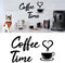 4eN Modern Coffee Time Wall Art & Sign Set - 4 Pieces Wooden MDF for Kitchen & Cafe