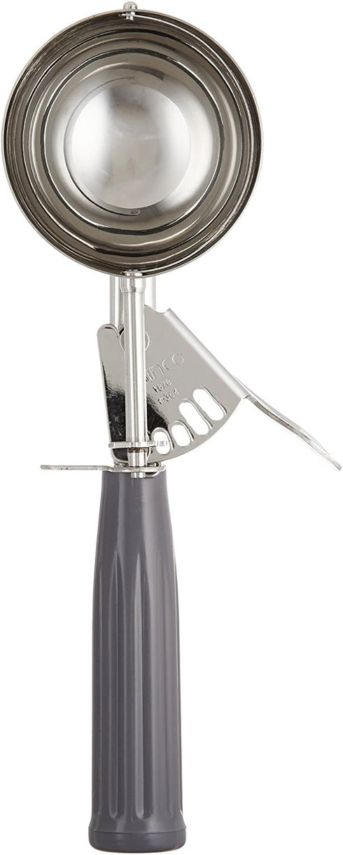 Winco ICD Stainless Steel Ice Cream Disher, Size 8, 4 oz Capacity, Gray, with Spring Release