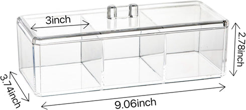 Hair Accessories Organizer for Girls, Acrylic Hair Tie Holder with 3 Compartments for Headbands, Bows, Clips
