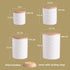 Sets Countertop, Pack 4 Sweejar Ceramic Canisters for Kitchen Relief Food Storage Jar with Bamboo Lid, Stackable