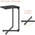 NEFROM Set 2, ET-X-BK2 C-Shaped End Tables, Sofa TV Trays of Small Couch Side Table for Living Room, Bedroom, Bedside