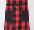 Chef Bib Apron - Red/Black, 32" x 28", 40" Long Ties, Adjustable Neck Strap, 2 Pockets, Christmas Gift for Men Women