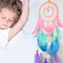 AWLEE Colorful Dream Catchers, Handmade Feather Native American Circular Net for Kids Boys Girls Bedroom Wall Hanging