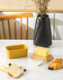 Hasense Large Ceramic Butter Dish with Sealing Lid, Yellow Airtight Butter Container for Countertop Storage