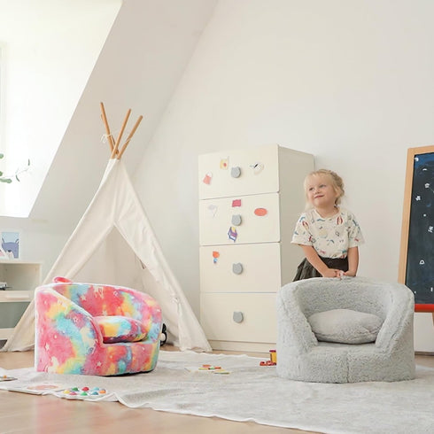 ALIMORDEN Snug-Arch Toddler Couch, Comfy Foam Baby Chair, Ergonomic Toddler Chair with a Snug Embrace Design for Boys