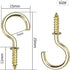 Aylifu 100 Pieces Ceiling Screw Hooks, 3/4 Inch Cup Hooks for Hanging Plants, Gold Screw-in Hooks