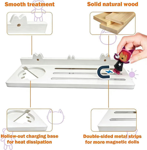 Tonie Shelf - Wooden Shelf for Tonies Storage, Floating Shelves for Tonie Organizer, Magnetic Tonie Shelf for Wall