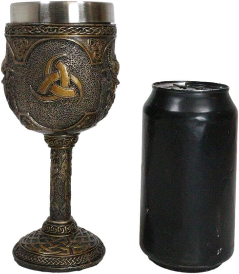 Ebros Norse Mythology Viking Alfather Odin God Of Asgard, 7oz Resin Wine Goblet Chalice with Stainless Steel Liner