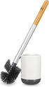 Full Circle Scrub Queen Bathroom Toilet Brush, White, Ceramic Holder, Replaceable Head, Mold & Mildew Prevention