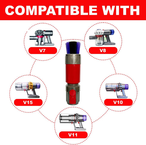 Dyson V7 V8 V10 V11 V15 Vacuum Accessories & Attachment - Traceless Dust Brush, Dryer Vent Cleaner Kit, Flexible