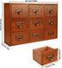 Vintage Apothecary Cabinet, 9 Drawers Wooden Organizer for Desktop, Small Chinese Medicine Cabinet