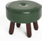 oakvivo 13in Small Foot Stool Ottoman, Round Faux Leather Foot Rest for