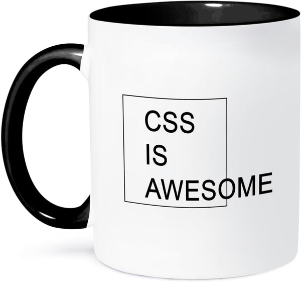 3dRose mug_221166_4 CSS IS AWESOME, Two Tone Black Mug, 11oz