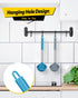 Pack of 2 Silicone Ladle Spoon, Large Non Stick Kitchen Utensils for Cooking, Stirring, Serving Soups (GREY-BLUE)