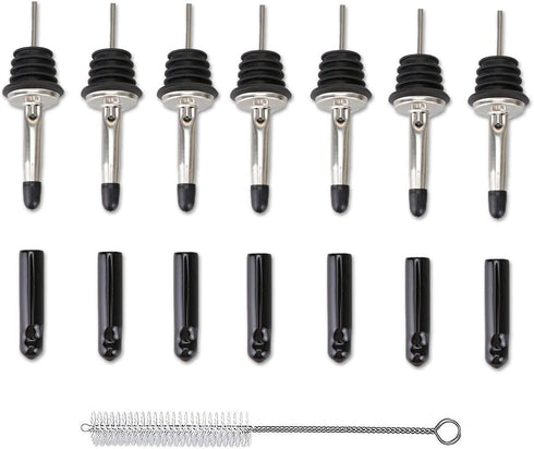 Liquor Pour Spouts with Dust Caps, Speed Pourer Nozzles for Alcohol & Liquor Bottles