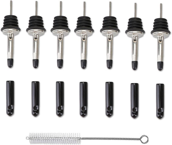 Liquor Pour Spouts with Dust Caps, Speed Pourer Nozzles for Alcohol & Liquor Bottles