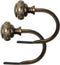 KAMANINA Decorative Curtain Holdbacks, Window Drapery Holdbacks, Antique Bronze, Marbled Finials (1 Pair/2 Pack, Small)