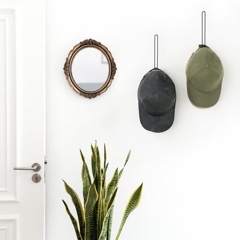 Mkono Hat Organizer for Baseball Caps, Set of 2 Wall Rack, Space Saving Holds 40 Caps, Black