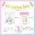 Ice Cream Bar Decor Kit, Summer Ice Cream Sundae Bar Glitter Banner, Food Labels for Party Supplies