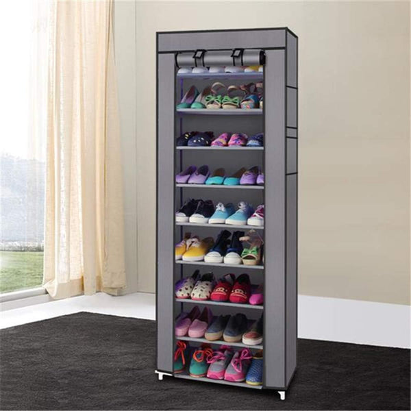 Mekek Free Standing Shoe Racks, Shoe Rack Organizer 9 Tier - Portable Row