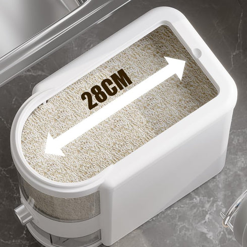 Huishun 12 Lbs Rice Container with Measuring Cup, Upgraded Built-in Fresh Box, Cereal Dispenser Storage with Lids
