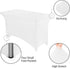Peomeise 4FT Spandex Table Cover Rectangular Stretch Tablecloth (White, 4FT)
