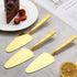 Gold Cake Pie Server Set of 3, 9.3-inch Stainless Steel Pastry Server with Fashion Patterns, Dishwasher Safe