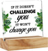 Uplifting Fitness Desk Decor, Motivational Workout Acrylic Desk Sign, 4.7"x4.7" Gym Buddy Gift for Home Gym Shelf