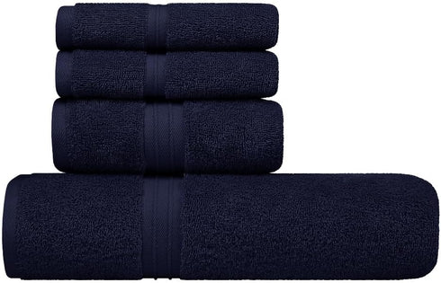 Cotoniche Set 4 100% 1 (28" 56"), 1 (16"x28") 2 (12"x12") Extra Soft Bath Towels of - Soft & Absorbent Cotton, Hotel