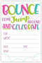 Girl Bounce House or Jumping Party Invitations, 20 Count with Envelopes for Jump Party Invites