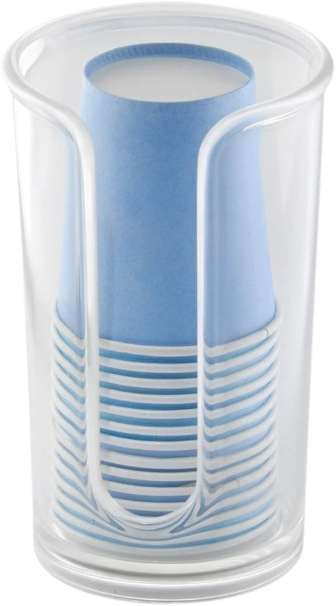 iDesign Paper & Plastic Disposable Cup Dispenser for Bathroom Countertops, Clarity Collection - Clear