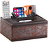 Leather Tissue Box Cover, Rectangular and Multifunction Remote Control Caddy, Desk Organizer Storage for Office and