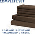 Home Collection Micro Caress Luxurious Sheet Set - 90GSM 4-Piece Queen Size - Brown Color