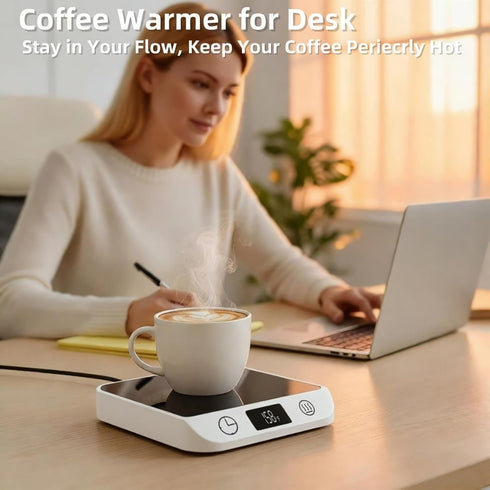 46W 6 Settings Coffee Mug Warmer & Candle Warmer Electric Cup Warmer for Desk - Smart Digital Display Heat Timer Auto