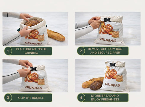 2 Pack |100% Beeswax Alt Reusable Bread Bags | Homemade Bread Storage Linen Cotton | XL Sustainable Bread Storage Bag