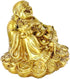 SMRTHMRT Feng Shui Decor Laughing Buddha Statue, Maitreya Figurine Carrying Money Bag, Brass Sculptures